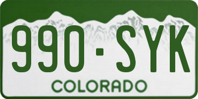 CO license plate 990SYK