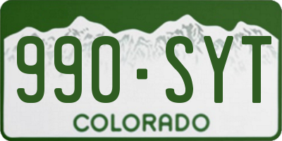 CO license plate 990SYT