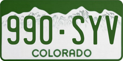 CO license plate 990SYV