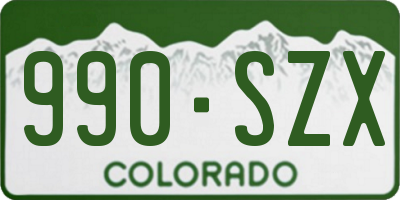 CO license plate 990SZX