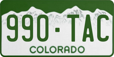 CO license plate 990TAC