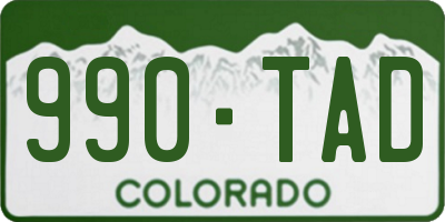 CO license plate 990TAD