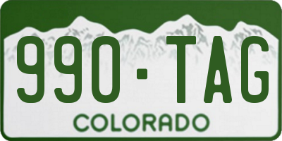 CO license plate 990TAG