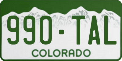 CO license plate 990TAL