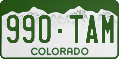 CO license plate 990TAM