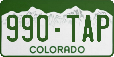 CO license plate 990TAP