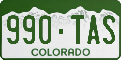 CO license plate 990TAS