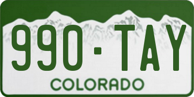 CO license plate 990TAY
