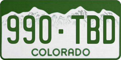 CO license plate 990TBD