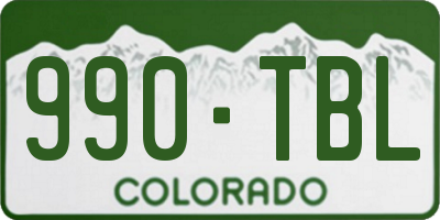 CO license plate 990TBL