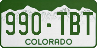 CO license plate 990TBT
