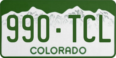 CO license plate 990TCL