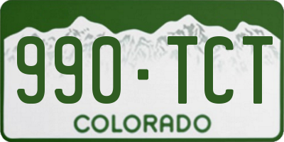 CO license plate 990TCT
