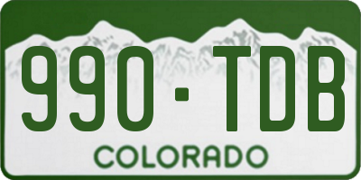 CO license plate 990TDB