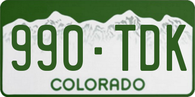 CO license plate 990TDK