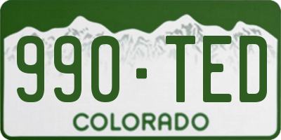 CO license plate 990TED