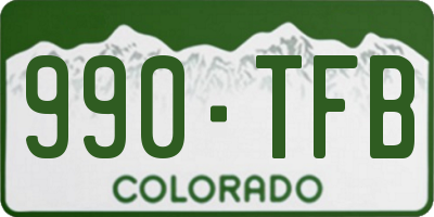 CO license plate 990TFB