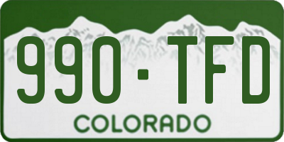 CO license plate 990TFD