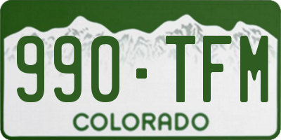 CO license plate 990TFM