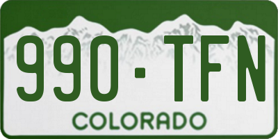 CO license plate 990TFN