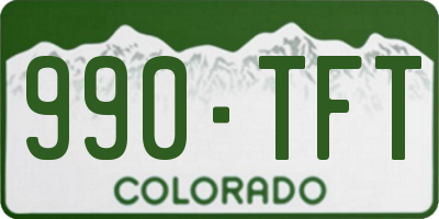 CO license plate 990TFT