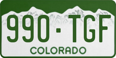 CO license plate 990TGF