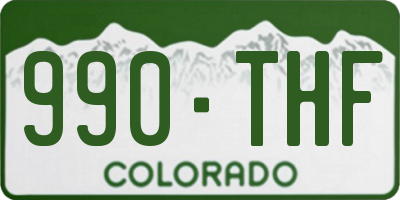 CO license plate 990THF