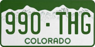 CO license plate 990THG