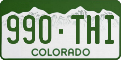 CO license plate 990THI