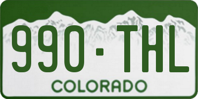 CO license plate 990THL