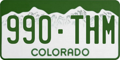 CO license plate 990THM