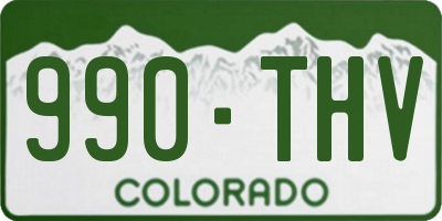 CO license plate 990THV
