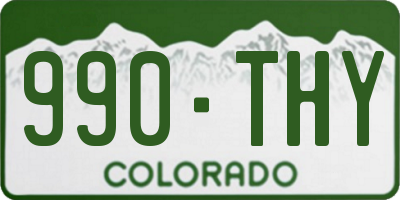 CO license plate 990THY