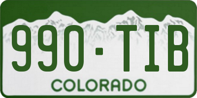 CO license plate 990TIB