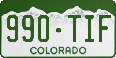 CO license plate 990TIF