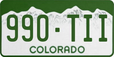 CO license plate 990TII