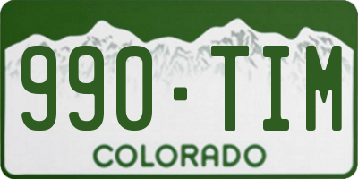 CO license plate 990TIM
