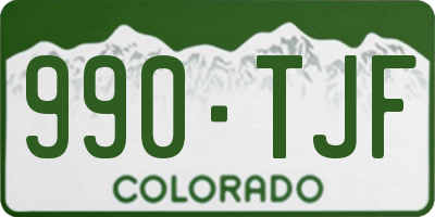 CO license plate 990TJF