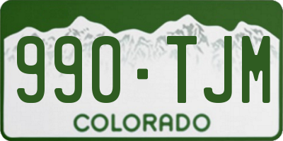 CO license plate 990TJM