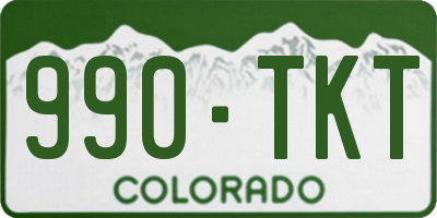 CO license plate 990TKT