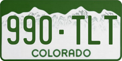 CO license plate 990TLT