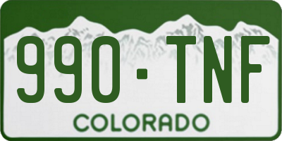 CO license plate 990TNF