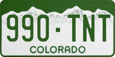 CO license plate 990TNT