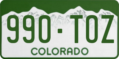 CO license plate 990TOZ
