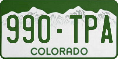 CO license plate 990TPA