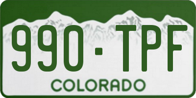 CO license plate 990TPF