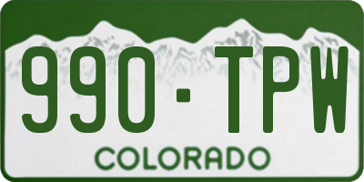 CO license plate 990TPW