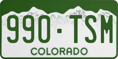CO license plate 990TSM