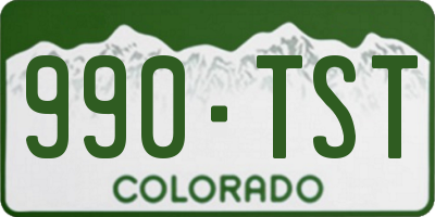 CO license plate 990TST