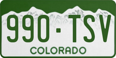 CO license plate 990TSV